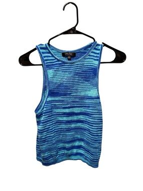 Witty Fox Blue Striped Knit Tank Top